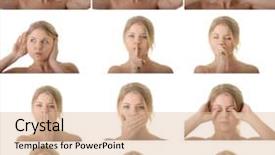  Presentation with moth - Slide deck featuring silence wisdom - set of close up portraits background and a lemonade colored foreground