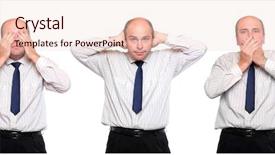  Presentation with hear - Cool new slide set with silence wisdom - speak no evil see no backdrop and a lemonade colored foreground