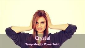  Presentation with ears - PPT theme featuring silence wisdom - teenage woman covering her ears background and a wine colored foreground