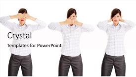  Presentation with hear - Presentation theme featuring silence wisdom - woman image of the saying background and a white colored foreground