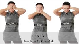  Presentation with hear - Presentation theme enhanced with silence wisdom - woman image of the saying background and a light gray colored foreground