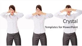  Presentation with hear - Presentation theme featuring silence wisdom - woman image of the saying background and a white colored foreground