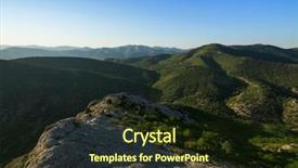  Presentation with green mountains - Amazing theme having silent hill - green beautiful mountains and horizon backdrop and a tawny brown colored foreground