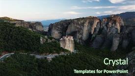  Presentation with ancient greece and rome - Audience pleasing presentation theme consisting of silent hill - meteora monasteries greece backdrop and a  colored foreground