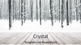  Presentation with trees forest lumber - Colorful theme enhanced with silent hill - panorama of winter forest backdrop and a light gray colored foreground
