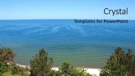  Presentation with hydrologic sea level rise - PPT theme with silent hill - view of the baltic sea background and a light blue colored foreground