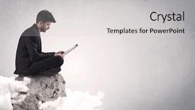  Presentation with smart - Amazing slides having silent leader - elegant smart businessman with laptop backdrop and a light gray colored foreground