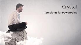  Presentation with vape concept smoke clouds - Audience pleasing PPT layouts consisting of silent leader - elegant smart businessman with laptop backdrop and a  colored foreground