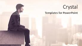  Presentation with tall building - Cool new slides with silent leader - serious business person sitting backdrop and a  colored foreground