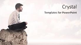  Presentation with sales - Presentation theme with silent leader - young sales person in elegant background and a  colored foreground