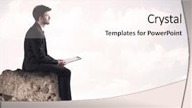  Presentation with sales - Audience pleasing PPT theme consisting of silent leader - young sales person in elegant backdrop and a  colored foreground