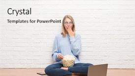  Presentation with shame - Cool new theme with silent movies - beautiful woman sitting backdrop and a white colored foreground