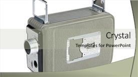  Presentation with camera film - Slides with silent movies - retro movie camera for 8mm background and a light gray colored foreground