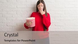  Presentation with medicina tradicional chinesa chinese herb - PPT theme consisting of silent movies - young chinese woman over brick background and a light gray colored foreground