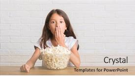  Presentation with kid pray - Slides having silent movies - young hispanic kid sitting background and a lemonade colored foreground