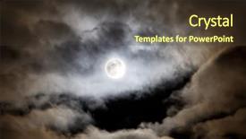  Presentation with moon - Slides with silent night - bright full moon and clouds background and a tawny brown colored foreground