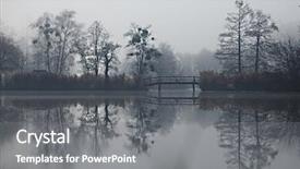  Presentation with dark and sad - Colorful slides enhanced with silent night - dark autumn park with pond backdrop and a gray colored foreground