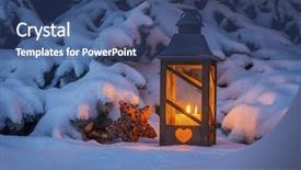  Presentation with lantern - Slide deck having silent night - lantern for christmas background and a ocean colored foreground