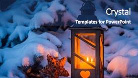  Presentation with christmas scene lantern - PPT theme consisting of silent night - lantern for christmas background and a ocean colored foreground