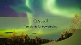  Presentation with aurora borealis northern lights - Beautiful PPT layouts featuring silent night - northern lights backdrop and a seafoam green colored foreground