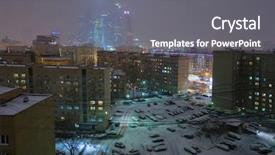  Presentation with car parking - Beautiful presentation theme featuring silent night - residential area with buidlings car backdrop and a gray colored foreground