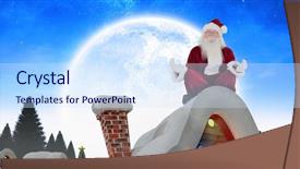  Presentation with winter scene - Amazing slides having silent night - santa claus sits and meditates backdrop and a sky blue colored foreground