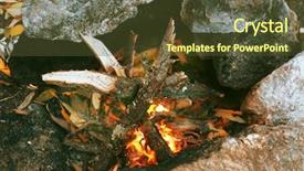  Presentation with forest fire - PPT theme consisting of silent night - tourists fire in the forest background and a tawny brown colored foreground