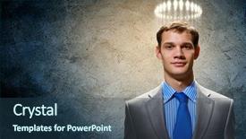  Presentation with prayer image - PPT layouts having silent prayer - image of businessman with halo background and a  colored foreground