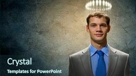  Presentation with head - Beautiful slide set featuring silent prayer - image of businessman with halo backdrop and a  colored foreground