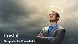  Presentation with head neck anatomy - Cool new PPT theme with silent prayer - image of businessman with halo backdrop and a  colored foreground