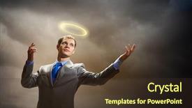  Presentation with head neck anatomy - Slide deck featuring silent prayer - image of businessman with halo background and a tawny brown colored foreground