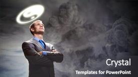  Presentation with head and neck nerves - Amazing theme having silent prayer - image of businessman with halo backdrop and a  colored foreground