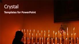  Presentation with woman praying over bible - Audience pleasing presentation theme consisting of silent prayer - woman praying with candles backdrop and a wine colored foreground