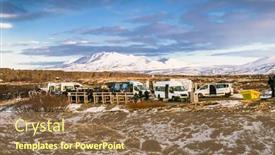  Presentation with divers - Presentation design enhanced with silfra-iceland-feb-22-2020 background and a coral colored foreground