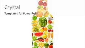  Presentation with fruits - Beautiful PPT theme featuring silhoette-made-from-various-fruits backdrop and a white colored foreground