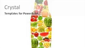  Presentation with vegetables - Presentation theme with silhoette-made-from-various-fruits background and a white colored foreground