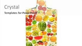  Presentation with fruits - Audience pleasing theme consisting of silhoette-made-from-various-fruits backdrop and a white colored foreground