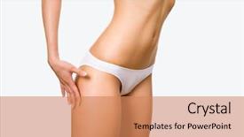  Presentation with slim body - Amazing presentation design having female silhouette - slim tanned woman's body backdrop and a coral colored foreground