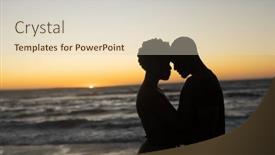 Presentation with intimacy couple - Slide deck enhanced with silhouette-african-american-romantic-couple background and a lemonade colored foreground