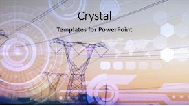  Presentation with electricity - Theme with silhouette against futuristic technology interface background and a light gray colored foreground