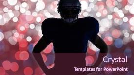  Presentation with hip - Beautiful slide deck featuring silhouette american football player standing with hand on hip against glowing background backdrop and a tawny brown colored foreground