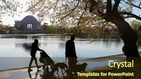  Presentation with memorial - Beautiful slide set featuring silhouette and jefferson memorial backdrop and a wine colored foreground