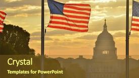  Presentation with united states flag - Presentation design featuring silhouette and the national flag background and a tawny brown colored foreground