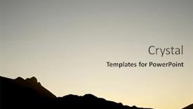  Presentation with sunset - PPT layouts with silhouette-at-sunset and a soft green colored foreground