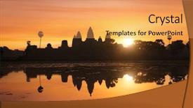 Presentation with cambodia - Presentation design consisting of angkor wat at sunrise cambodia background and a yellow colored foreground