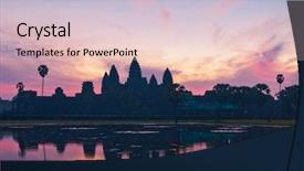  Presentation with cambodia - Beautiful theme featuring wat sunrise at siem reap backdrop and a lemonade colored foreground