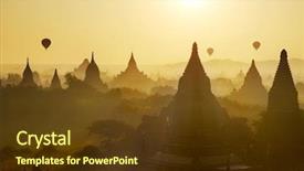  Presentation with myanmar bagan - Amazing slide deck having sunrise at bagan with hot backdrop and a tawny brown colored foreground