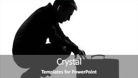  Presentation with despair - Presentation theme consisting of silhouette caucasian business man expressing background and a dark gray colored foreground