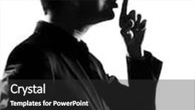 Presentation with business profile - Amazing presentation having mute people - silhouette caucasian business man hushing backdrop and a dark gray colored foreground