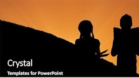  Presentation with children silhouette - Beautiful presentation theme featuring silhouette children reading book backdrop and a black colored foreground